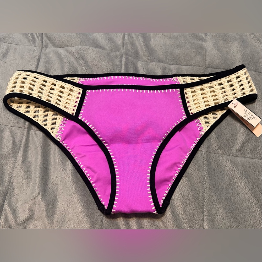 Victoria's Secret Purple and Cream Bikini Bottom